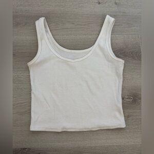white cropped tank top